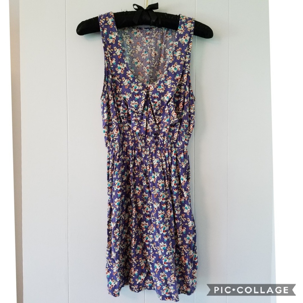{Floral} Purple Midi Dress